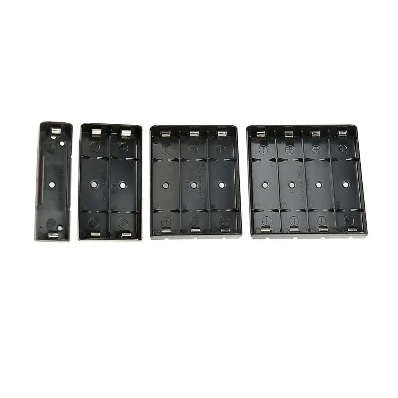 1 to 4 Slot 21700 Battery Holder Plastic Organiser Case With Metal Contacts For DIY Circuit Projects Black D2RC