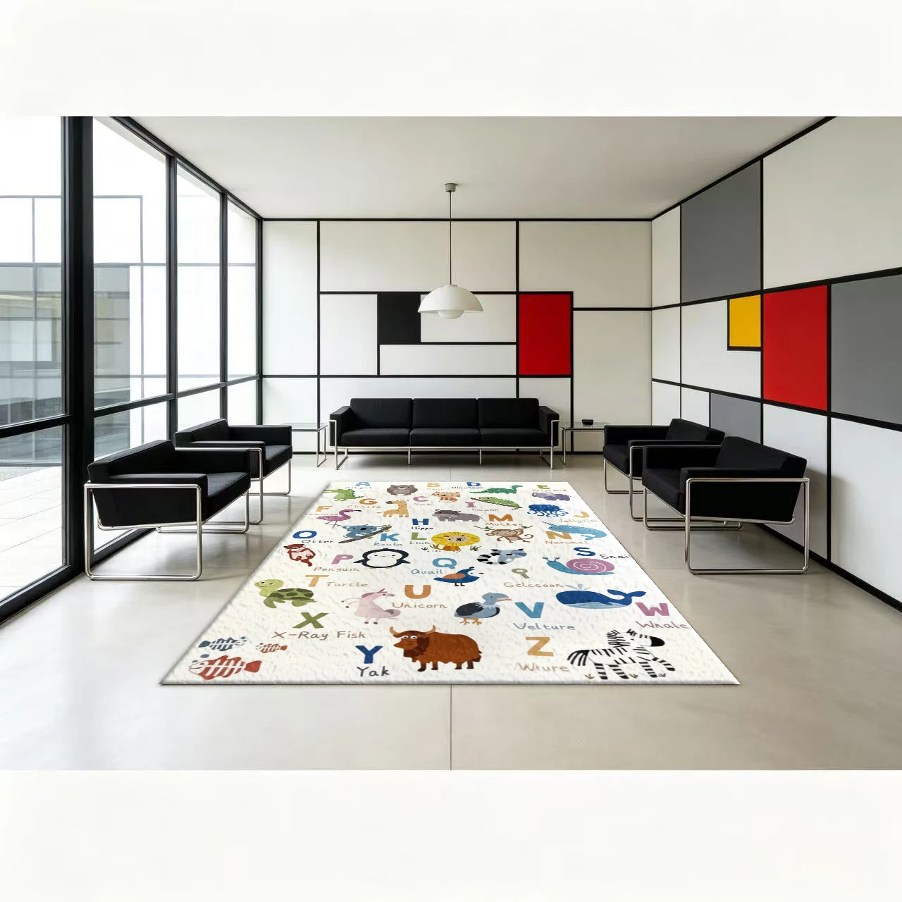 Kids Education Room - Kids Alphabet Cartoon Animal Carpet Flooring,