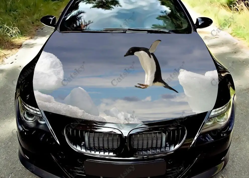 

Custom Jump Penguins Car Hood Protect Vinly Wrap Sticker Decal Auto Accessories Decoration Engine Cover for Off-road Pickup