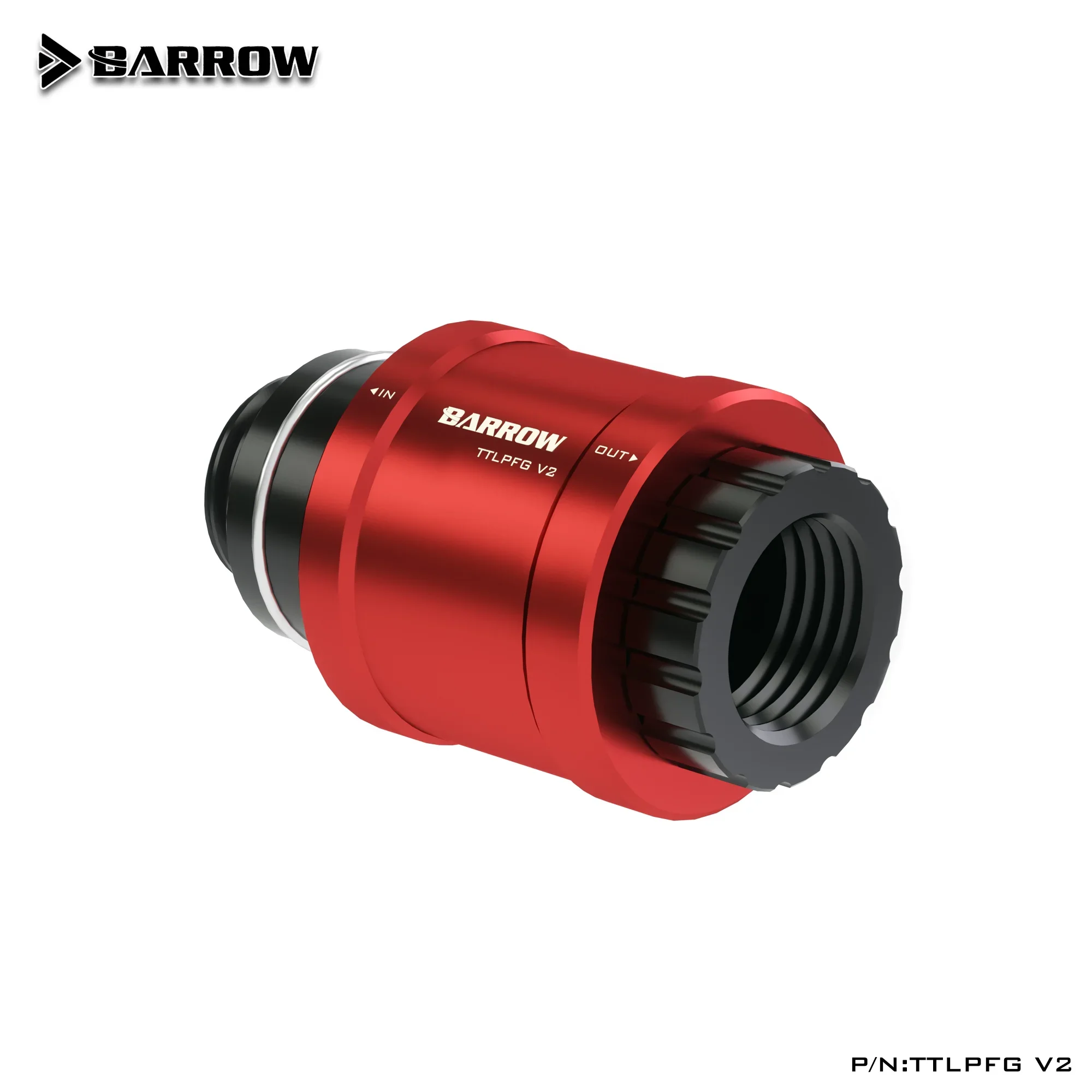 Barrow TTLPFG V2/Hand Push G1/4 Valve Switch Thread Male To Famale Flat Push Type Water Stop Valve Switch Cooling System Fitting