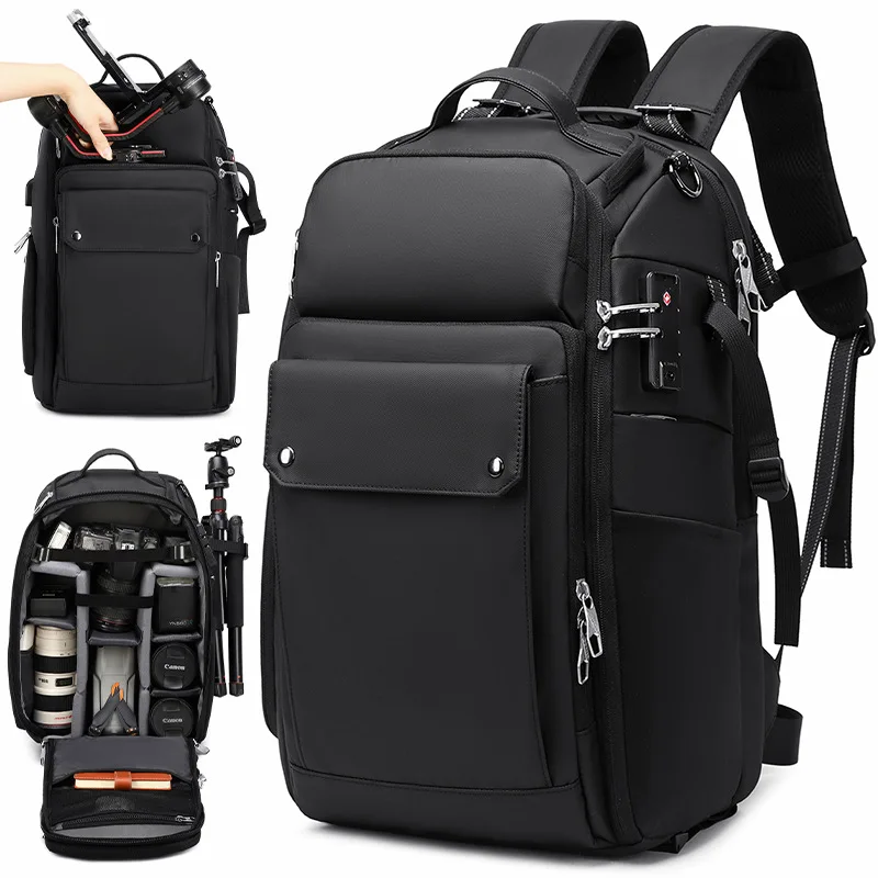 Camera Backpack Large Capacity Outdoor Travel Men UAV Compute Backpack Waterproof Stabilizer Bag Professional SLR Camera Bag