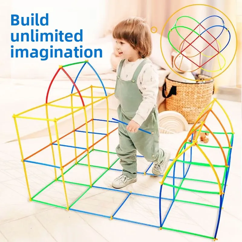 Straw Splicing Toys Smart Stick Boys and Girls Assembling Colorful Fine Motor Skills Construction Engineering Education Toys