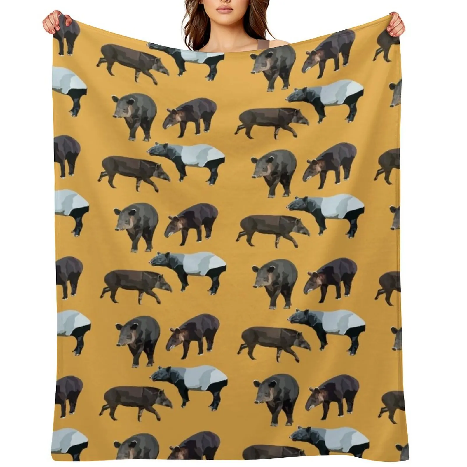 T is for Tapir Throw Blanket halloween Luxury St wednesday Comforter Blankets