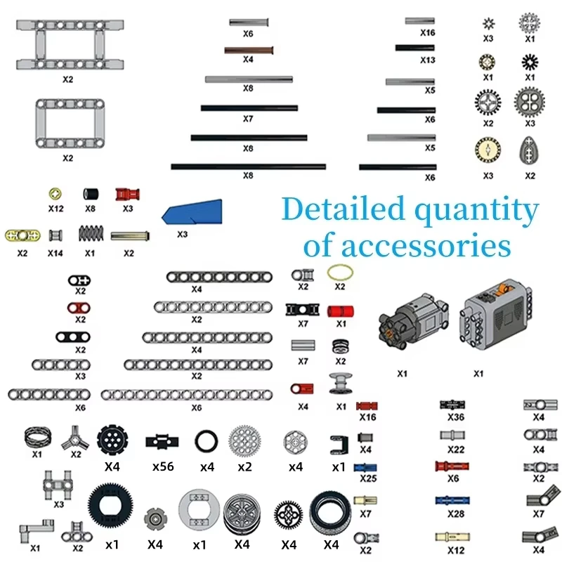 【 Complete Set 】 9686 Power Machinery Set 396PCS Including Motor and Gear High Cost Performance STEM Enlightenment Set