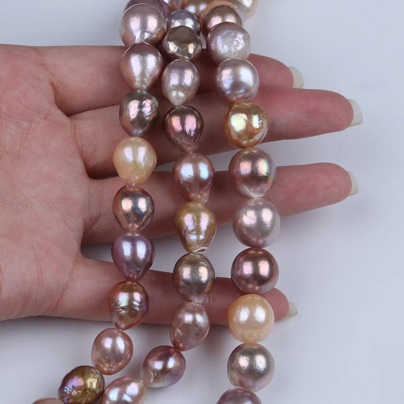 

12-13mm Natural Mix Color loose real freshwater Drop edison pearls beads strand for jewelry making