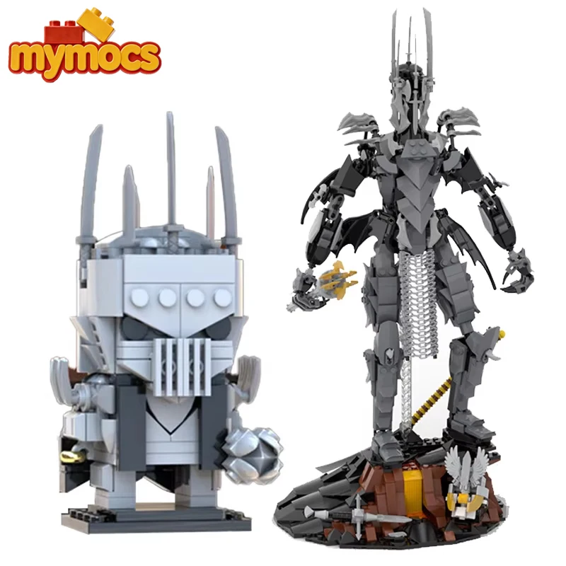 

Идеи Mymocs Фигурки из фильмов Король кольца Сауронинг Король демонов Кирпичи Голова Строительные блоки Игрушки для детей Рождественский подарок