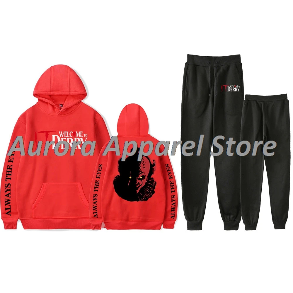 IT مرحبا بكم في Derry Always The Eyes Merch هوديس Jogger Pants Set النساء الرجال أزياء الشارع الشهير بلوزات #5