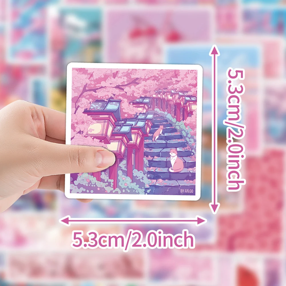 10/30/50 pçs dos desenhos animados rosa sakura estético graffiti adesivos bagagem papelaria portátil geladeira bonito à prova dwaterproof água criança brinquedo diy adesivo