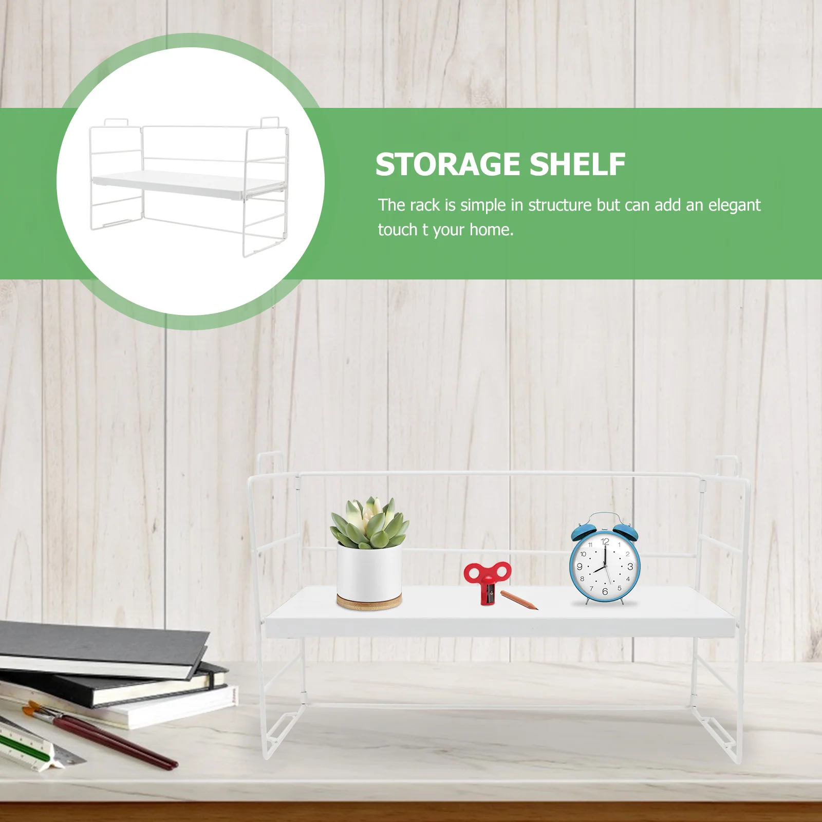 Desktop Bookshelf Small Simple Iron-Art Book Rack Practical Office Desktop Storage Organizer Small Bookshelf Book Shelf