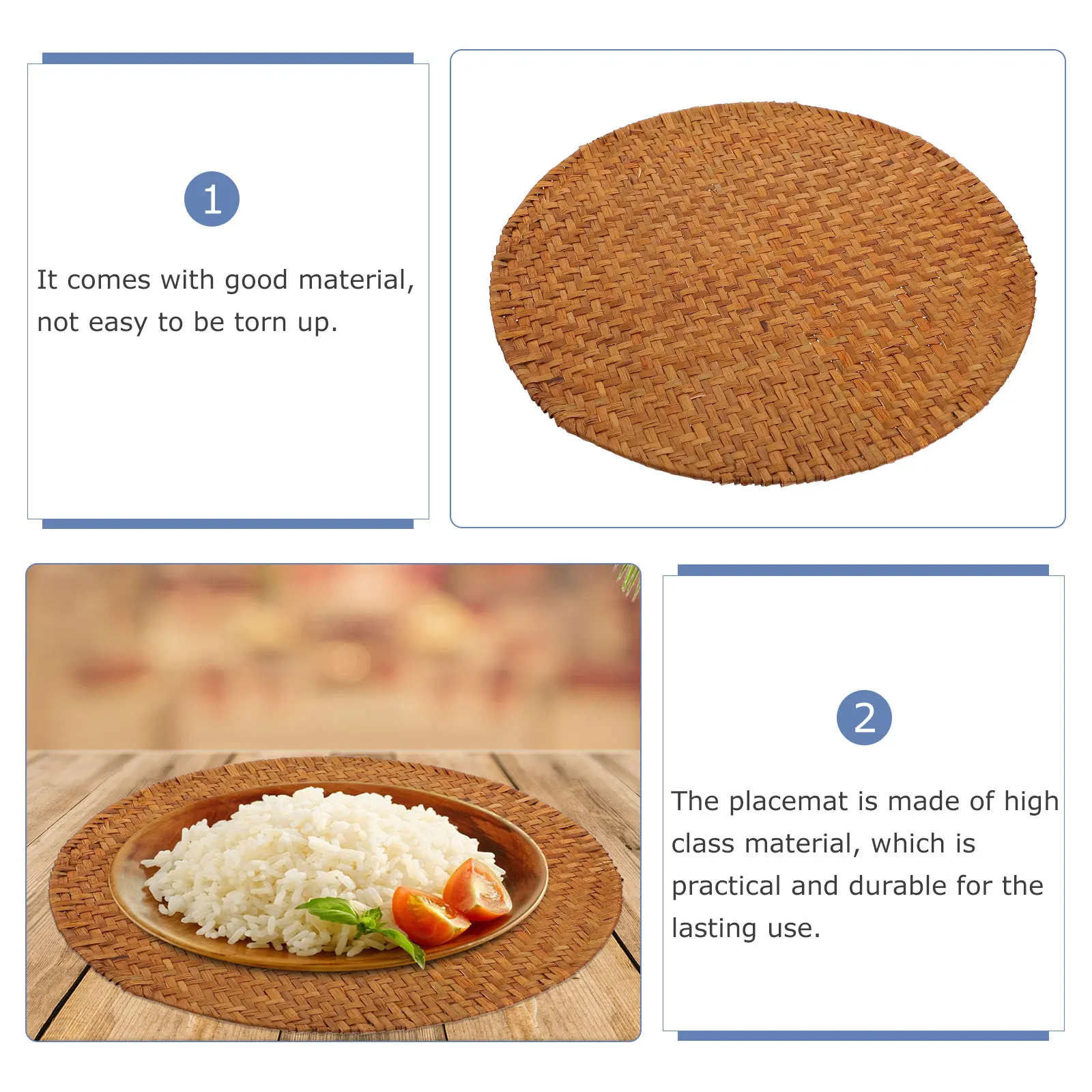 

Heat Insulated Mat Willow Decorative Dish Mat Placemat for Home Bar Restaurant Lightweight Straw Material Dining