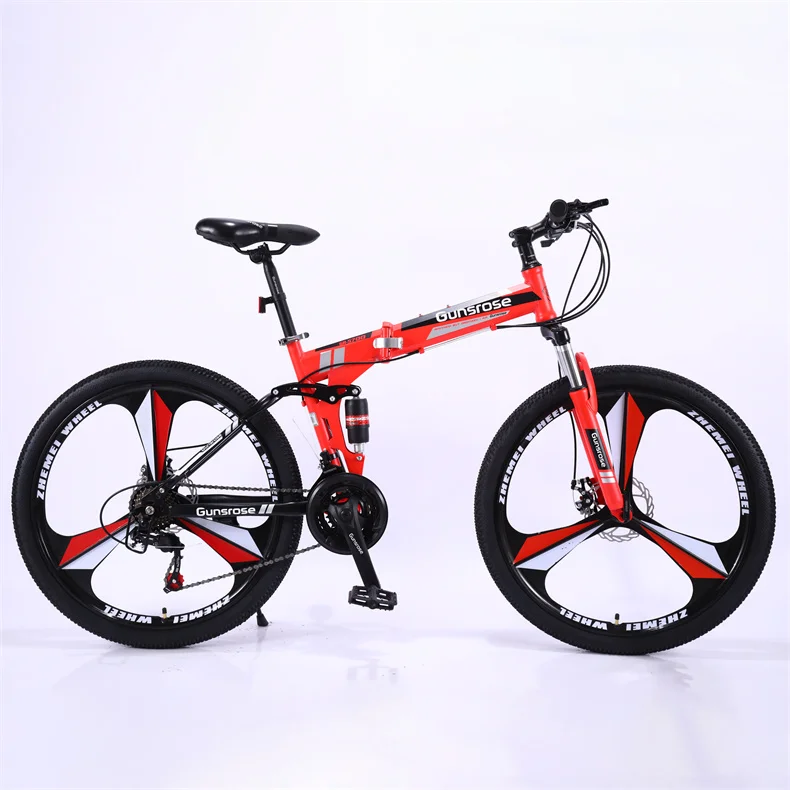 Spoke Wheel 21 24 27 Speed High Carbon Steel Folding Bicycle 24 26 Inch Adult Mountain Bike