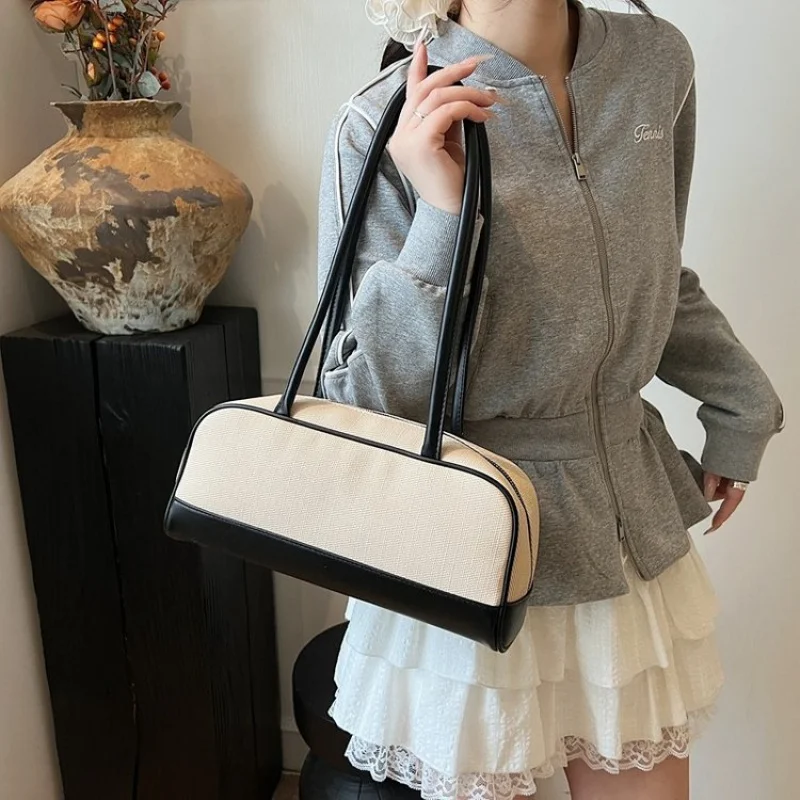

Popular Classic Leather Women's Tote Bag Luxury Brand Famous Designer Elegant Crossbody Chic Trim Vintage Daily Bag​