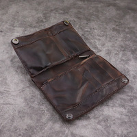 vegetable tanned leather wallet retro European and American style men's long multi-card multi-function wallet card bag men