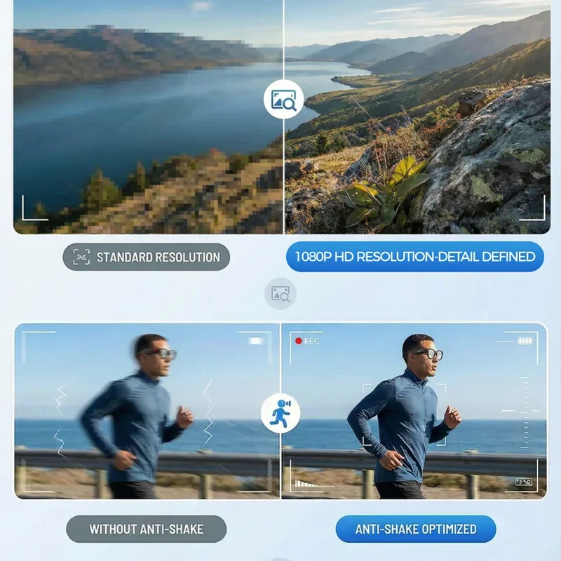 

AI Smart Glasses AI Translation 8MP HD Camera 4K Shooting Image Conversation Recording Listening To Music Smart Glasses New