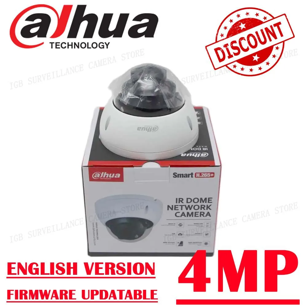 Dahua 4MP POE IP Camera IPC-HDBW2431R-ZS-S2 IR 40m H.265 Motorized vari-focal IK10 Dome Network Camera