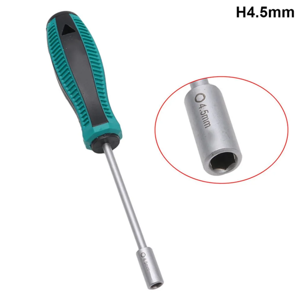 1pc Socket Screwdriver 3/3.5/4/4.5/5/5.5/6mm Metal Hex Nut Key Socket Driver Wrench Screwdriver Anti-slip Hand Repair Tools