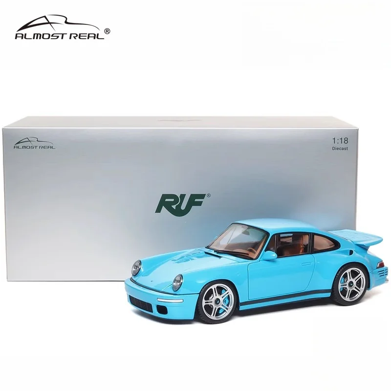 大人のためのスタティック合金プレイモデル,1:18 ruf ctrアニバーサリーエディション,フルオープンスカイブルー,高度なコレクション装飾,2017