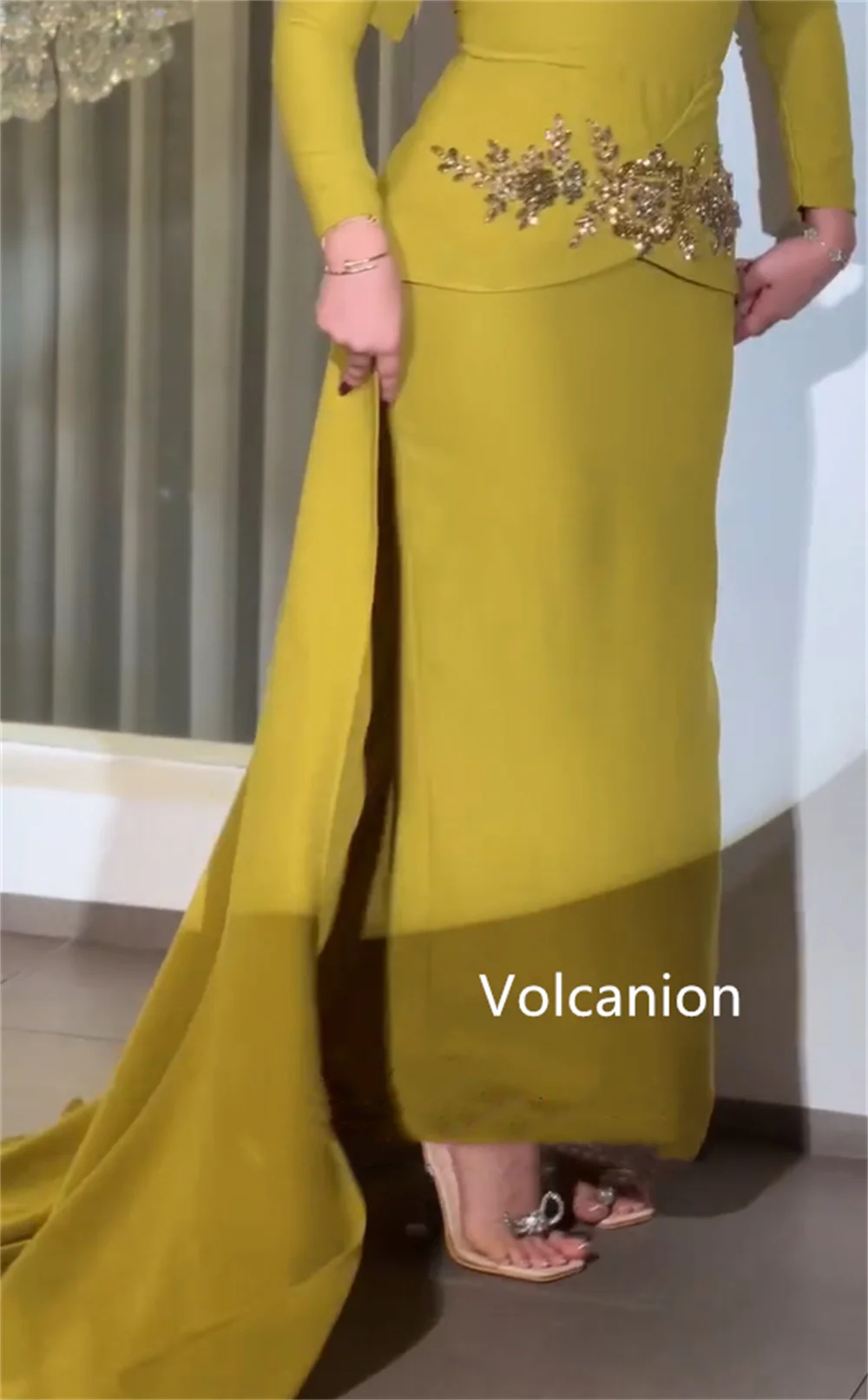 Personalizado simples jérsei plissado lantejoulas sereia o-pescoço vestidos de noite longos luxo 2025 celebridade alta qualidade