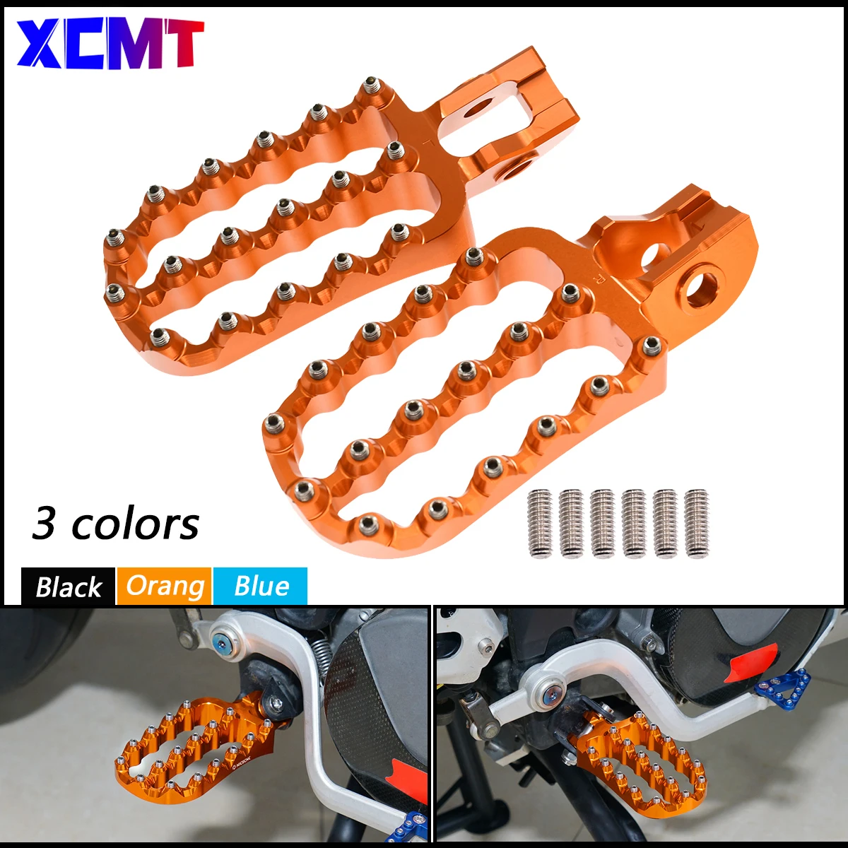 Motorcycle CNC 107mm Lengthen Footrest Footpegs Foot Pegs Pedal For KTM 125-500cc EXC EXCF SX SXF XC XCF For Husqvarna Gas Gas