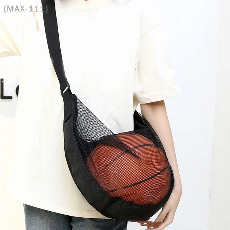 Bolsa de una sola bola con bolsillo con cremallera, bolsa de almacenamiento de bolas de malla, equipo deportivo, eslinga con cordón, red de almacenamiento para llevar baloncesto, 1 Uds.