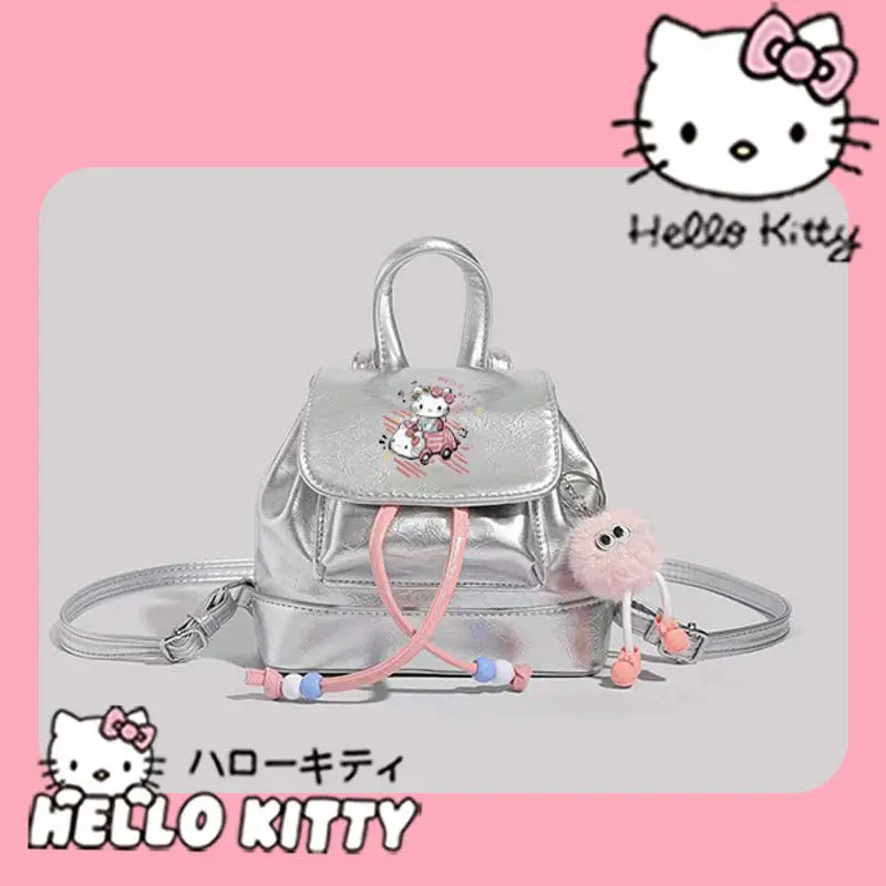 Sanrio tas punggung kartun, tas kurir komuter serbaguna, tas ransel mode baru musim gugur dan musim dingin, Hello Kitty animasi kartun