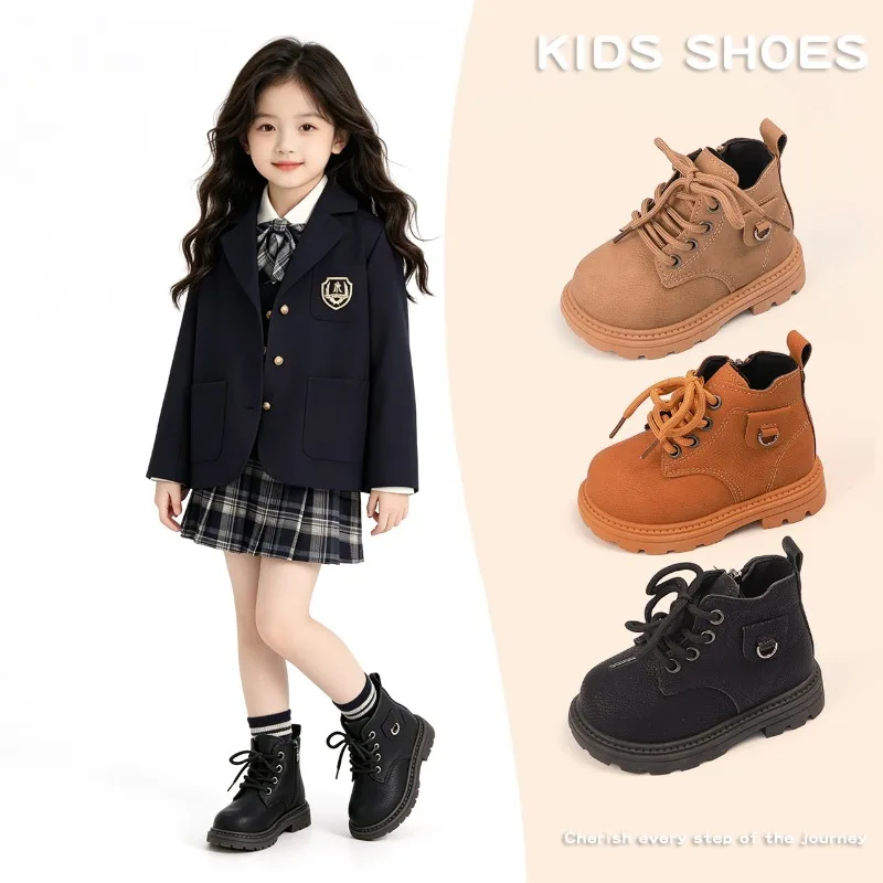 Children's British Style Boot 2026autumn New European American Child Soft Soled Short Boot Fashionable Girl Anti Slip Snow Boots