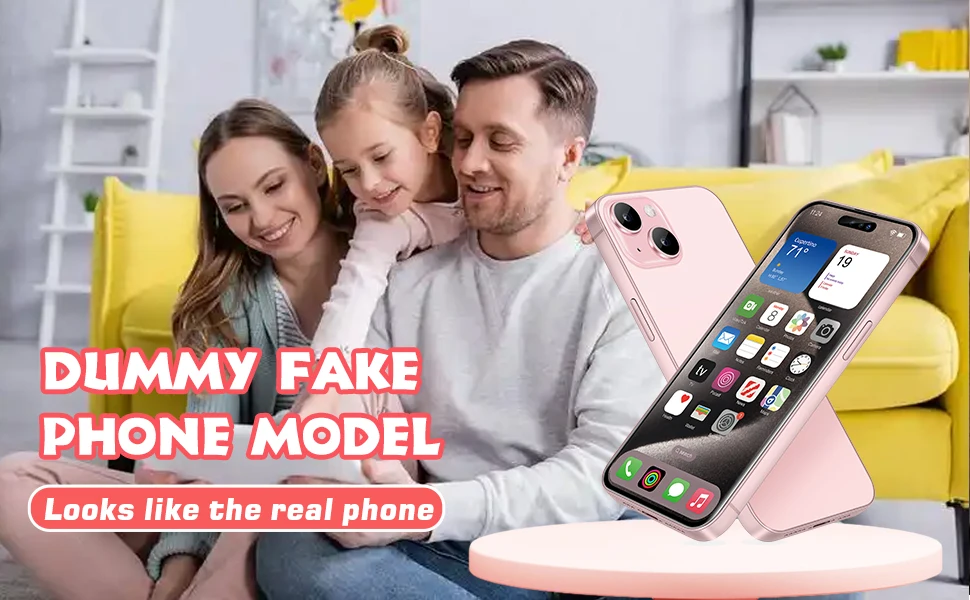 Dummy-Fake-Telefonmodell, sieht aus wie das echte Telefon, kompatibel mit dem Telefon 15, Pink, für die Präsentation von Mobiltelefonen – Detail 3