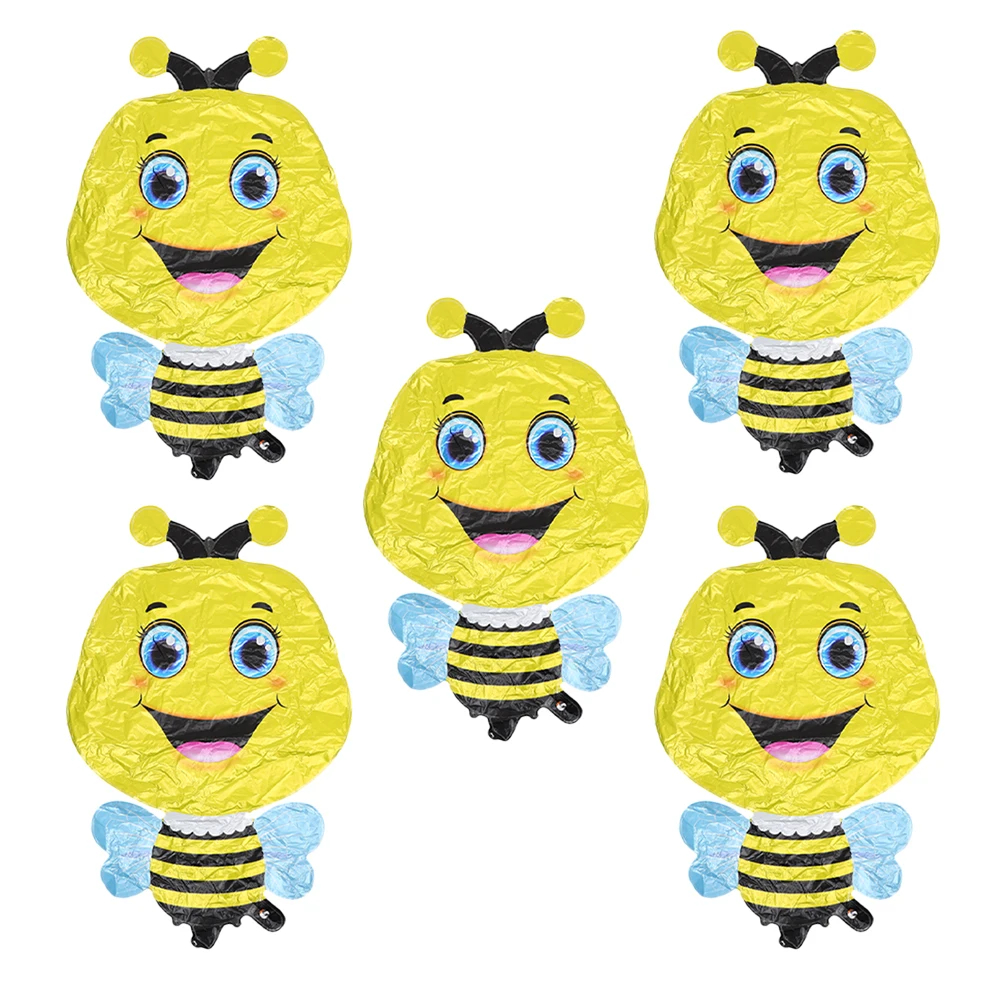 

5pcs Aluminium Film Balloons Adorable Bee Shaped Cartoon Animal Foil Decor Party Supplies Birthday Lightweight