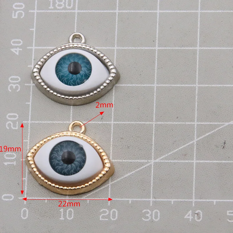 10PCS 6 Color 19*22mm Charms New Product   Double Eyes Vintage Zinc Alloy  DIY Jewelry Bracelet Necklace Metal  Carft Finding