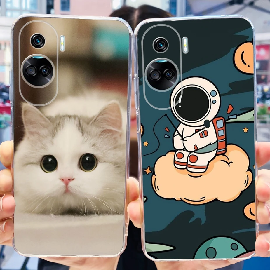 For Honor 90 Lite Case CRT-NX1 Luxury Painted Back Cover Clear Silicone Soft TPU Phone Case For Honor 90 Pro Honor90 Lite Fundas