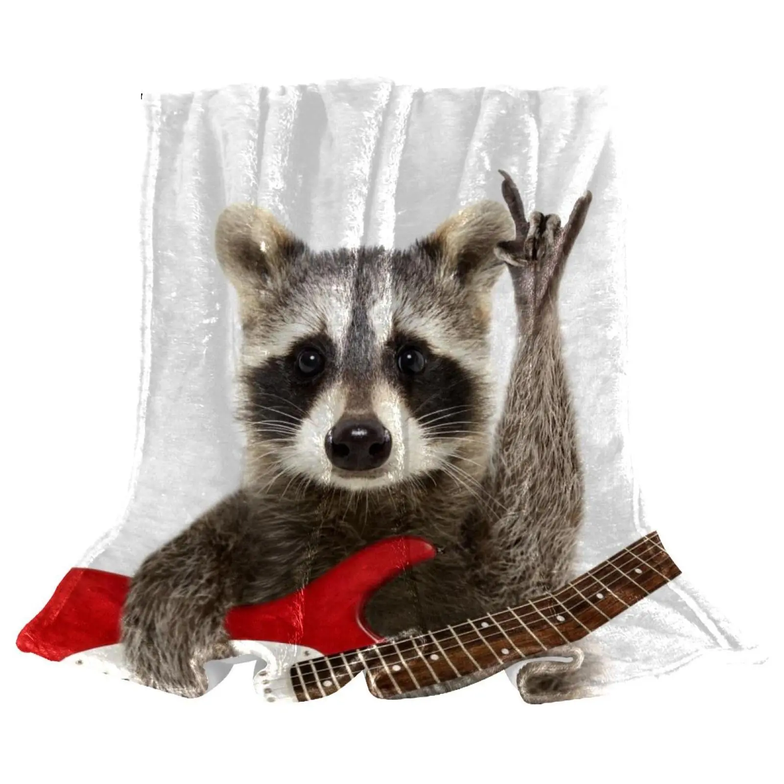 

Colorful Racoon Flannel Blanket Dean Russo Raccoon Throw for Women,Men Super Soft Plush Lovers