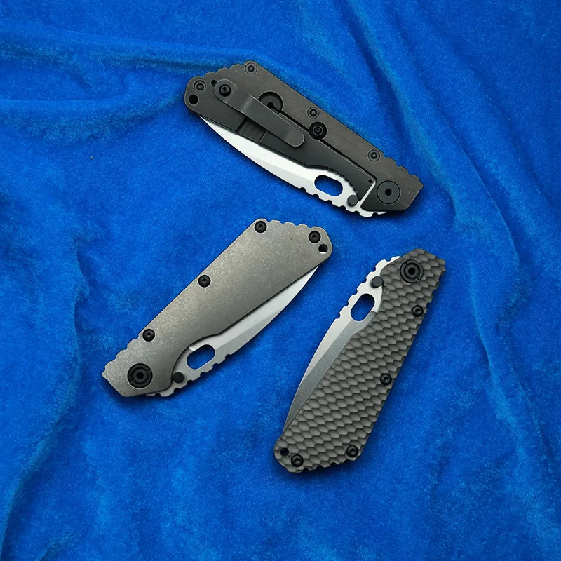 سكين Lemifhe قابل للطي ، شعار SMF نحت ، التيتانيوم AUS10 ، ألياف الكربون ، غسالات النحاس ، التخييم ، الصيد ، في الهواء الطلق ، أداة EDC #6