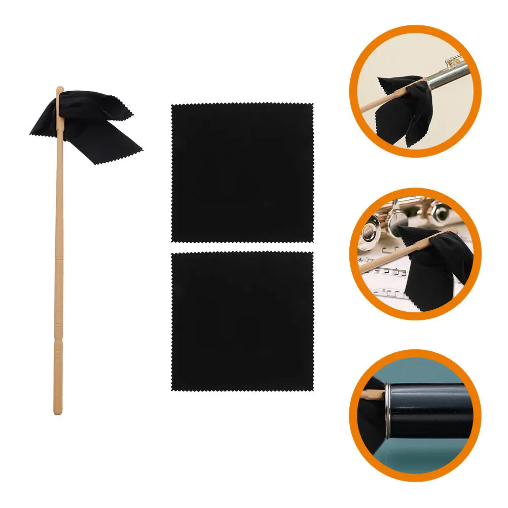 

1Set Flute Cleaning Kit Includes Cleaning Rod and Fine Cloth for Inside Flute Care Portable Maintenance Tool for Woodwind