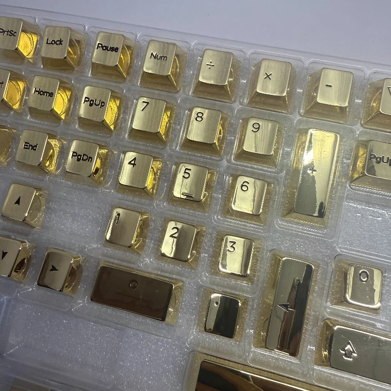 Mirror Gold Aluminum Alloy Metal Keycaps Customized Cherry Profile Keycap 6.25u Space ADD Key Cap Simple Artisan Design Gamers