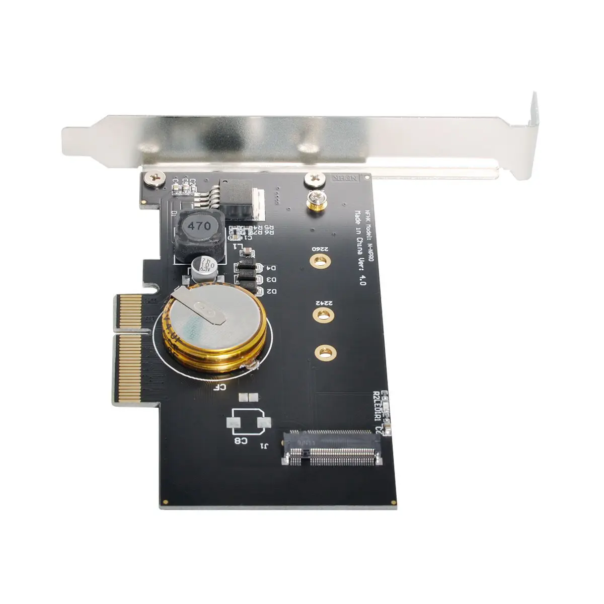 Cablecc PCI-E 3.0 x4 auf M.2 NGFF M Key SSD Nvme Kartenadapter PCI Express mit Stromausfallschutz 4.0F Superkondensator