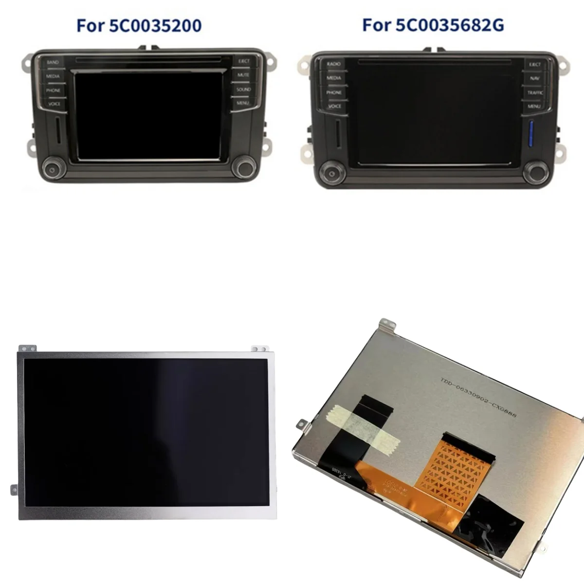 

TDO-WVGA0633F00045 6.5'' LCD Touch Screen Display For Volkswagen VW MIB STD2 200 680 600 TDO-WVGA0633F00039