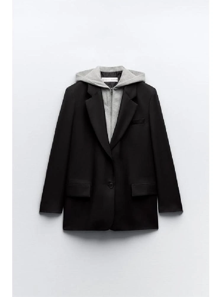 Z Nuovo design da donna Lungo Sve Felpa Sle Suit Jaet con cappello Patchwork Capispalla invernale Pendolarismo Faion Poliestere