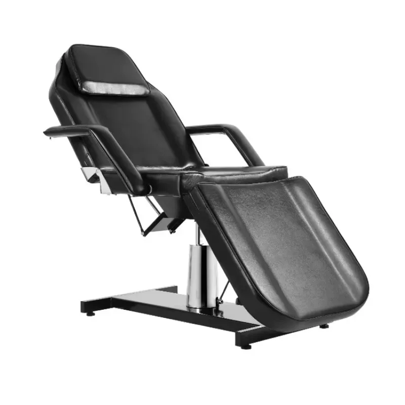 Commercial Salon Furniture Hydraulic Tattoo Black Beauty Bed 3 Section Facial Chair 360 Degree Rotary Massage Table Wholesale