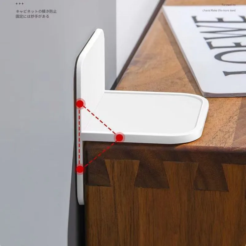 5/10pcs No Drill Furniture Anti Tip Brackets Cabinet Wall Fixing Straps Strong Hold for Wardrobe Shoe Cabinet Child Safety
