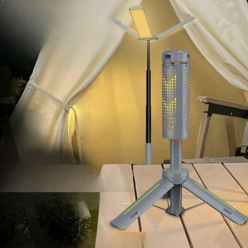 All-terrain camping telescopic light LED high-power flashlight outdoor camping light stepless dimming