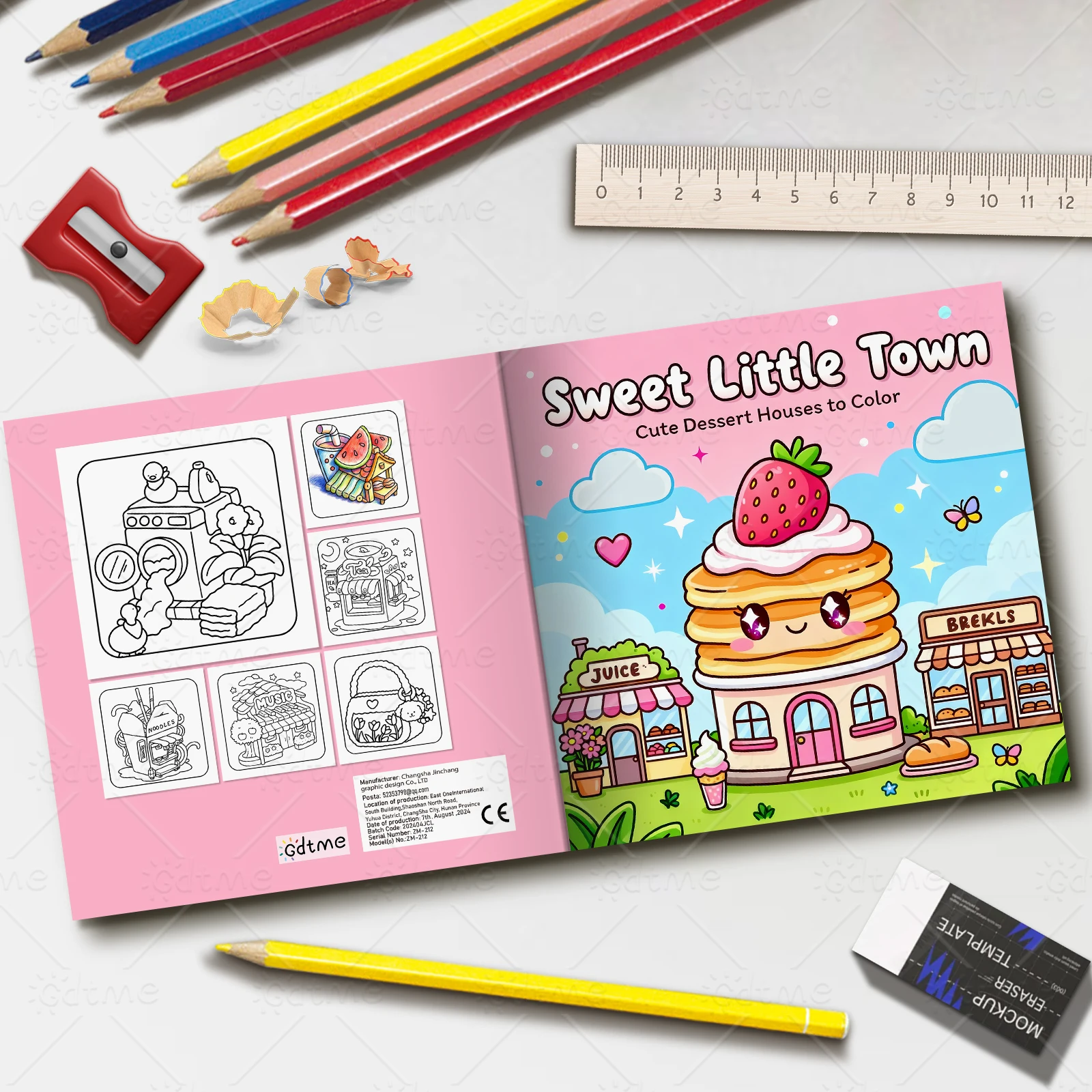 Sweet Little Town Malbuch mit kräftigen, einfachen Mustern für Erwachsene, süßes Zeichenbuch, perfektes Geschenk für Party und Geburtstag ﻿ – Detail 2