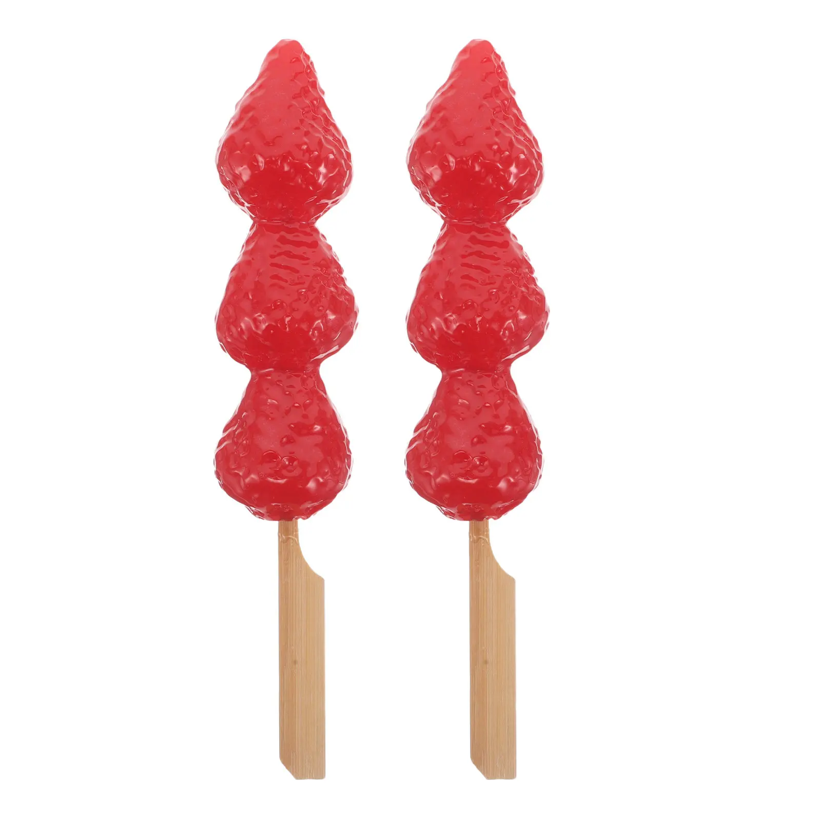 

2 шт. Искусственные клубничные шпажки, реалистичные фруктовые украшения, красные имитации еды для праздничного стола