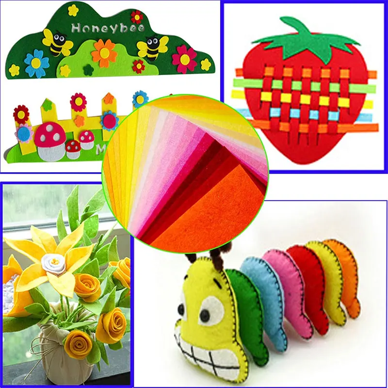 40/20/10 قطعة ورقة نسيج لينة ورأى متنوعة الألوان غير المنسوجة ورأى خليط الخياطة النسيج الحرفية 10-30 مللي متر مربع محبوكة 1 مللي متر سميكة