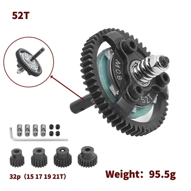 Steel M0.8 50T 52T 54T 60T Spur Gear for Trxs Slash Bandit Rustler Stampede 2WD RC Car Upgrade Parts