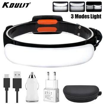 COB סופר עוצמה פנס USB נטענת פנס Built-in סוללה 5000Mah ראש פנס חיצוני קמפינג דיג פנס