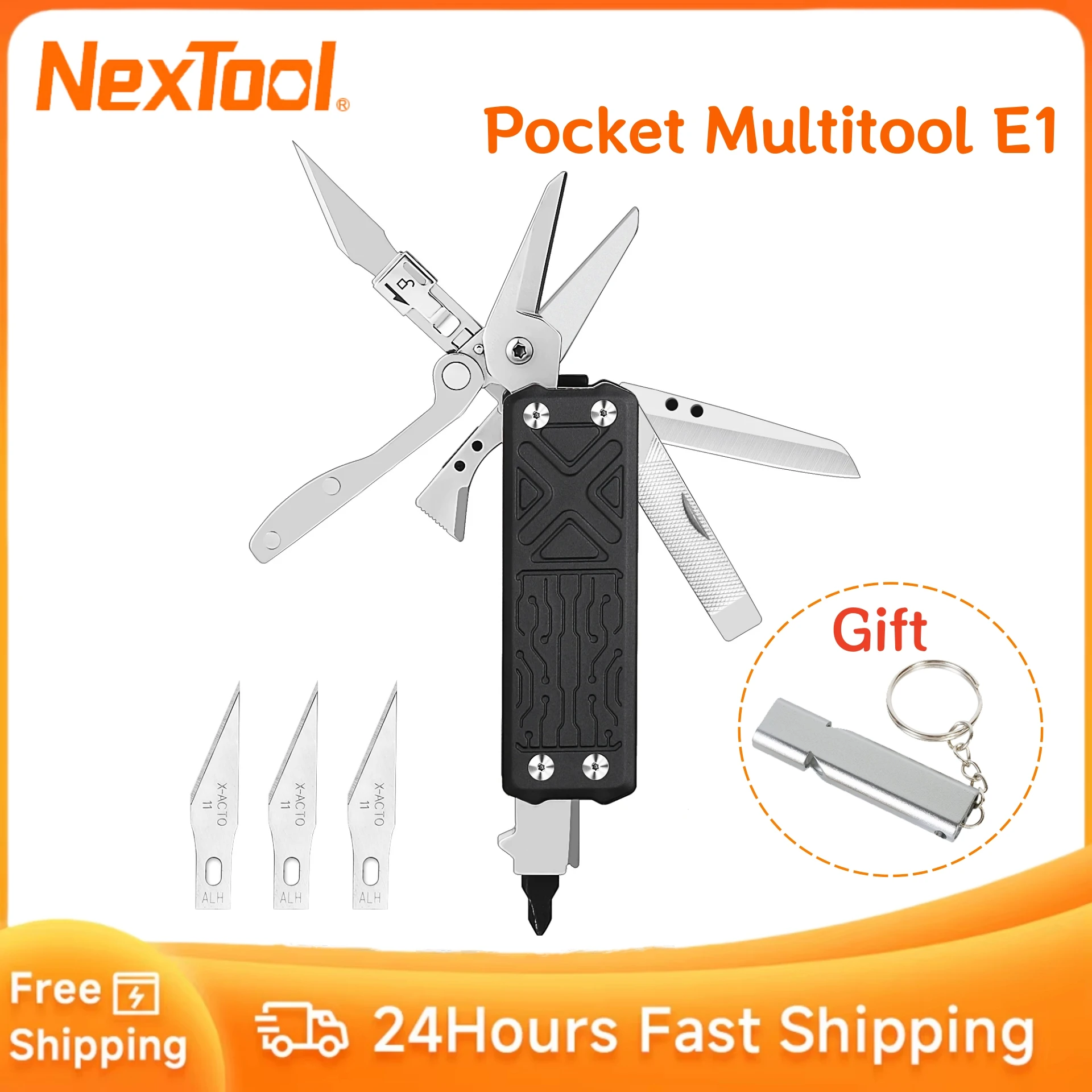 

NexTool Pocket Multitool E1 10 IN 1 EDC Multi Functional Tools Replaceable Carving Knife Folding Scissors Screwdriver Scraper
