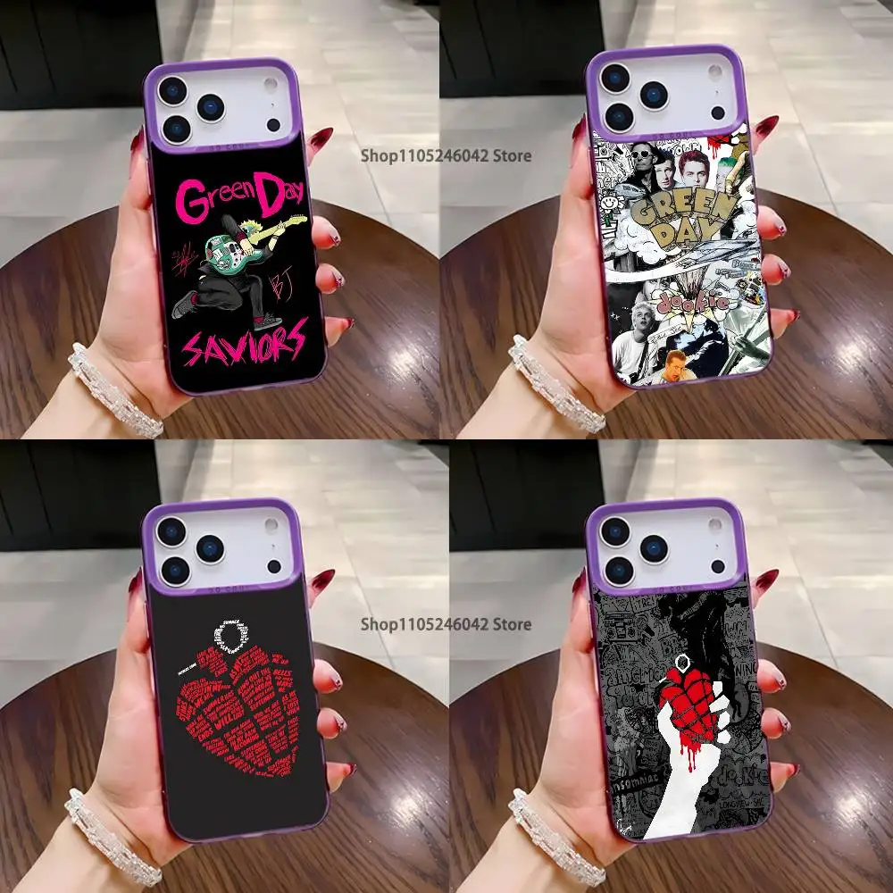 

G-Green Day Band Purple Matte Shockproof CoverPhone Case For iPhone 17,16,15,14,13,12,11,Pro,XS,Max,Plus,Mini,SE4,E
