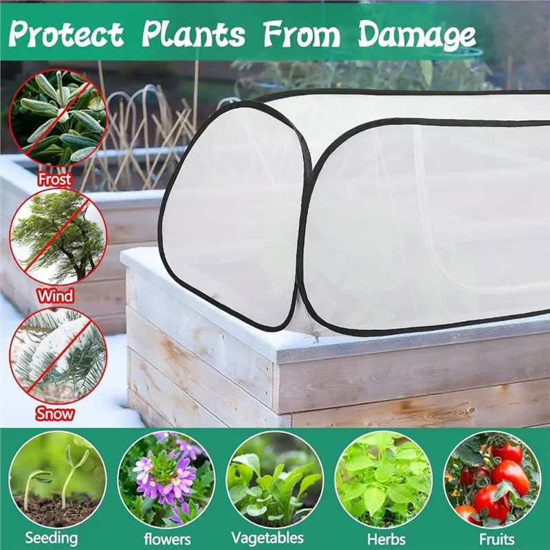 ABGH-Winter Garden Rows Plant Covers, Raised Garden Beds Vegetable Rows Cold-Proof Plant Protector For Snow Frost Protection