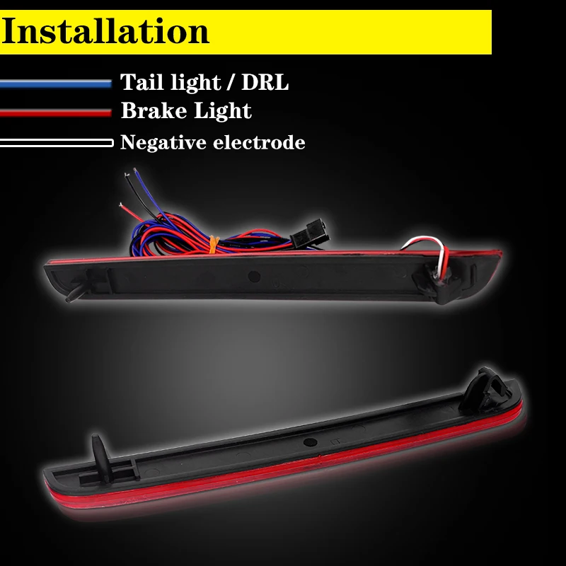 2Pc LED Rear Bumper Reflector Light Red Tail Stoplight Brake Lamps For Dodge Challenger 2015-2022 Car Accessories OEM#68211189AA