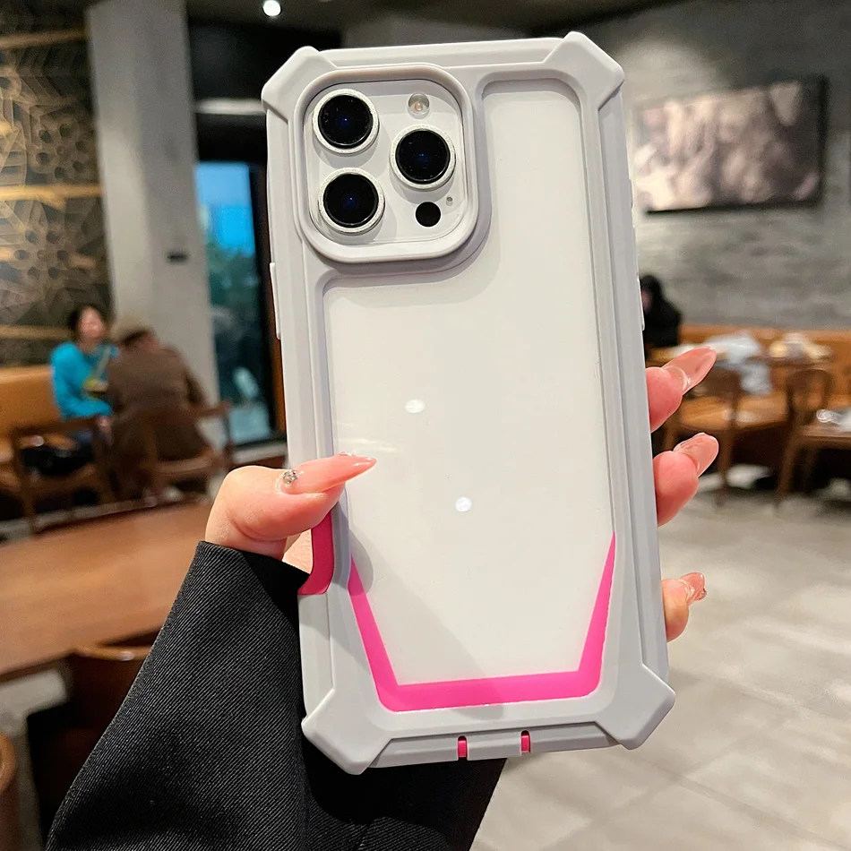 

Luxury Thick Heavy Duty Shockproof Phone Case for iPhone 16 Pro Max Plus Cases Bumper Clear Hard Cover for iphone 16